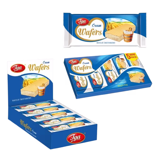 Wafelki śmietankowe 45g opakowanie dyskontowe