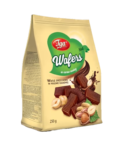 Wafle orzechowe w polewie 250g