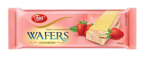 Wafle truskawkowe 300g