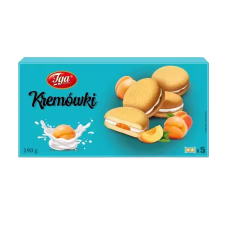 Kremówki zdobione o smaku morelowo - śmietankowym