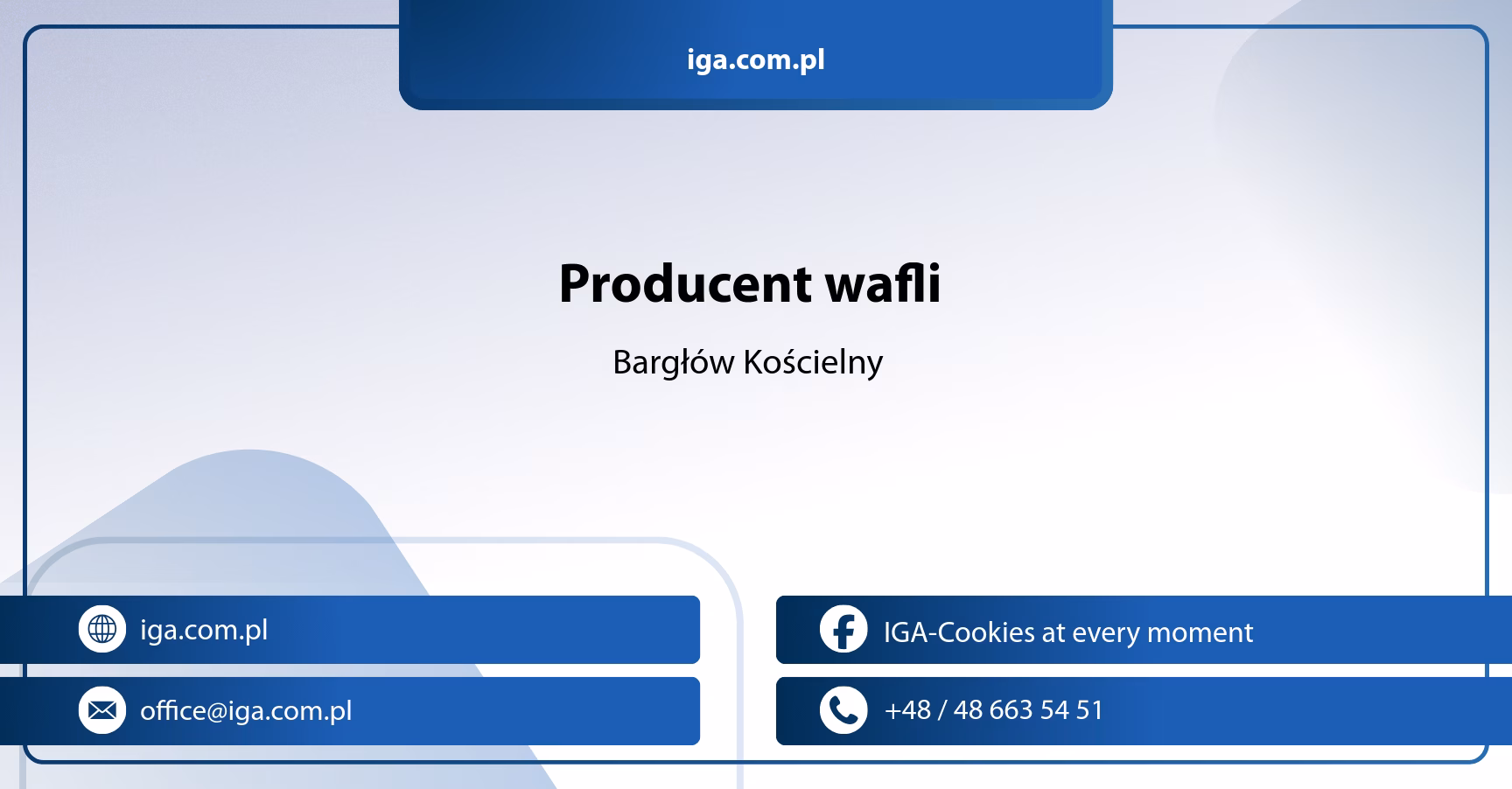 Producent wafli dla Bargłowa Kościelnego