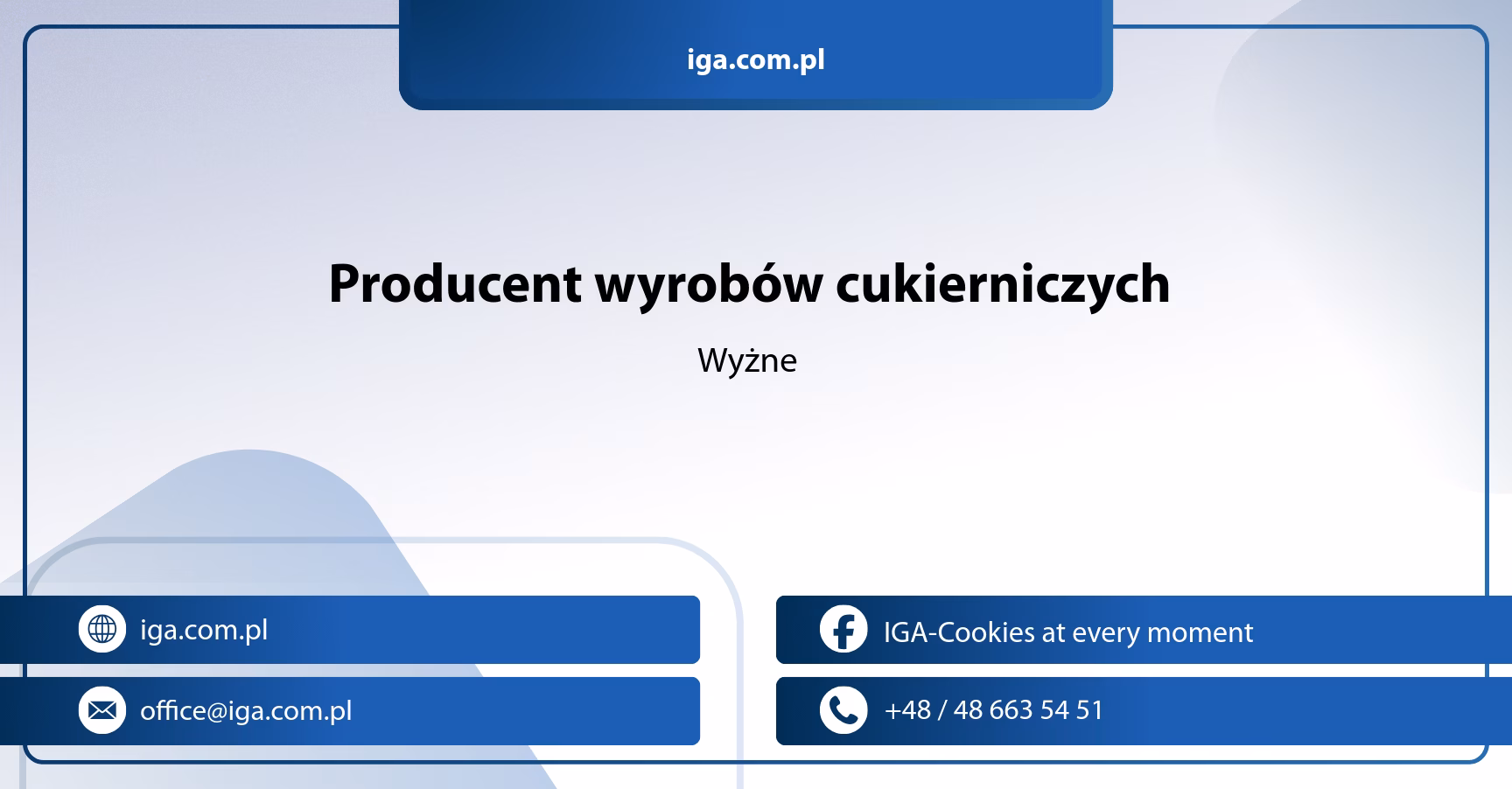 Producent wyrobów cukierniczych dla Wyżnego